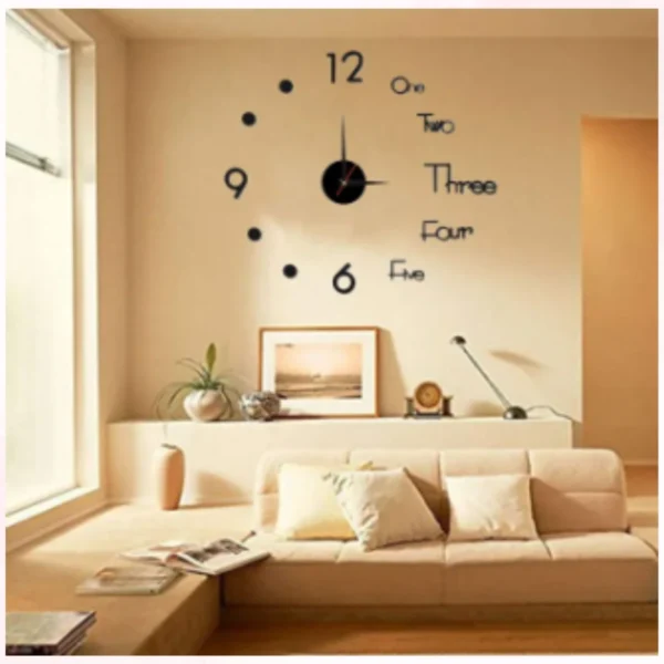 Luxury Decor 3D Wall Clock Sticker DIY Mirror Clock